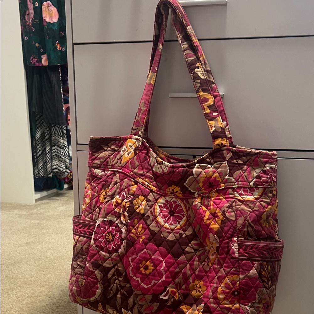 Vera Bradley Pink and Brown Floral Tote